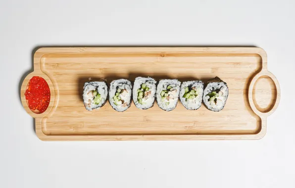 Caviar, sushi, seafood