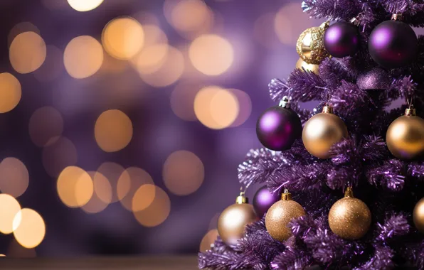 Picture decoration, balls, tree, New Year, Christmas, golden, new year, Christmas