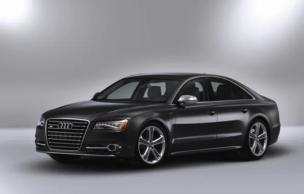 Audi, Black, The hood, Sedan, Car, TFSI, The front