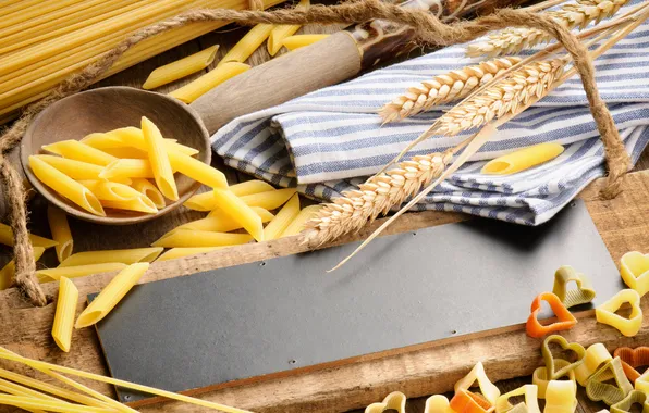 Picture wheat, tree, spoon, Board, spaghetti, pasta