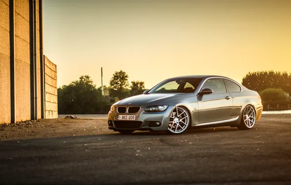 BMW, BMW, silver, wheels, E92, frontside