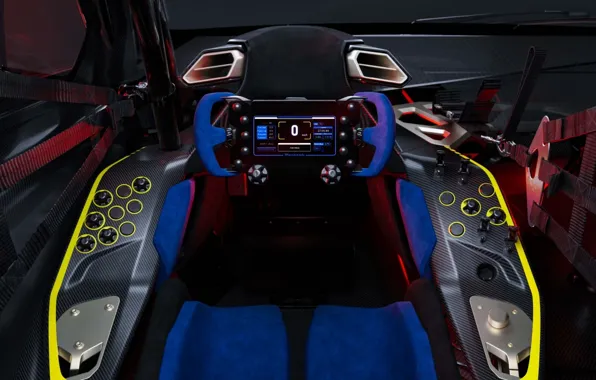 Picture Maserati, management, the wheel, supercar, the car, the interior of the car, 2023, track supercar