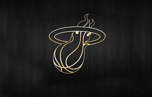 Picture Background, Logo, Gold, NBA, Miami Heat
