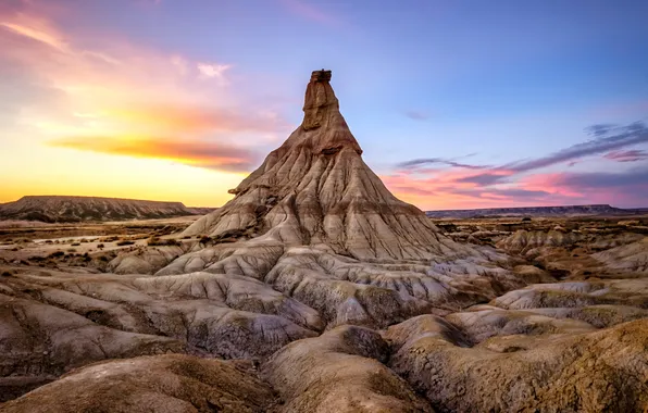 Picture beauty, Horizon, space, Spain, Spain, Navarra, Navarre, Castildetierra Bardenas