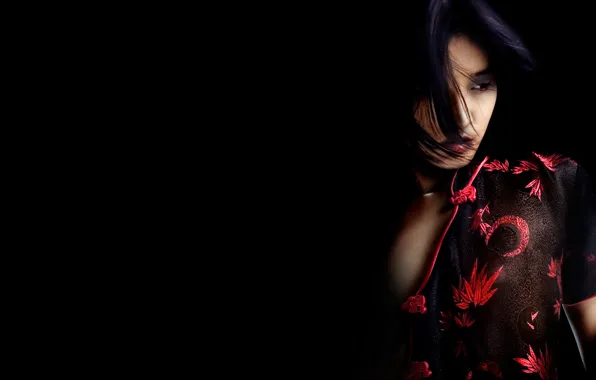 Pattern, black, neckline