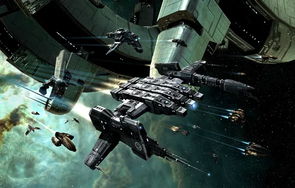 Nebula, station, Space, space, spaceship, eve online, space ship, coooper