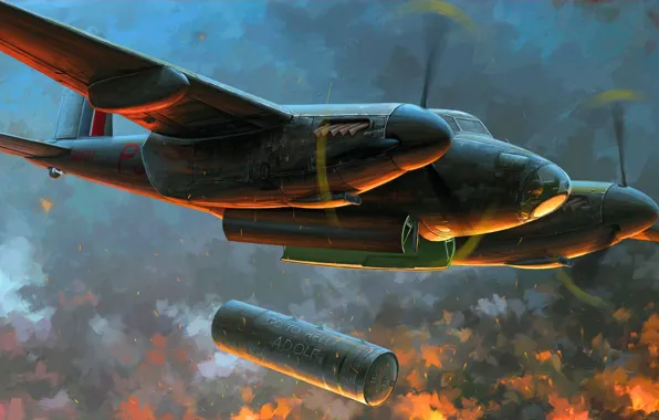 Picture bomb, Multipurpose, RAF, WW2, British, De Havilland, Mosquito, "Blockbuster"
