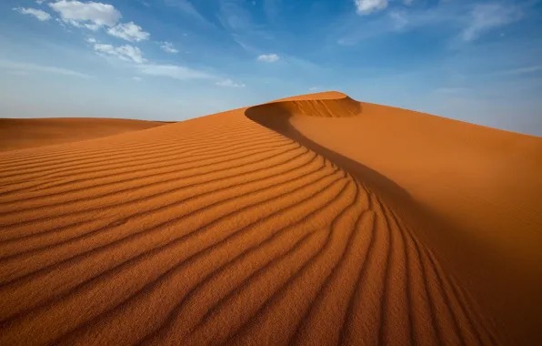 Sand, clouds, strip, blue, hills, desert, dunes, Sands