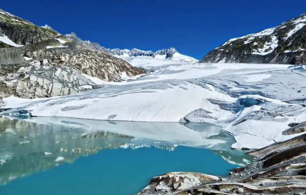 Mountains, Switzerland, glacier, Alps, Switzerland, Alps, Goms, Rhone Glacier