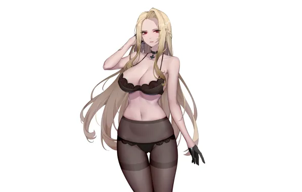 Girl, sexy, lingerie, pantsu, bra, cleavage, panties, long hair