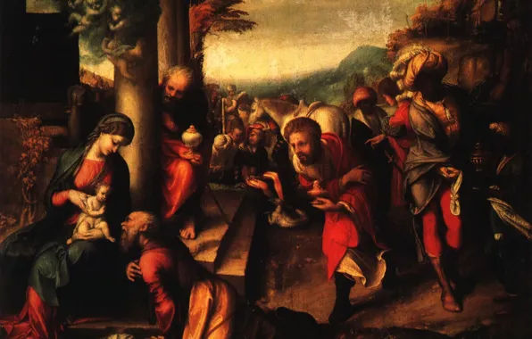 Picture Renaissance, italia, The Adoration of the Magi 1516, Antonio Allegri Correggio