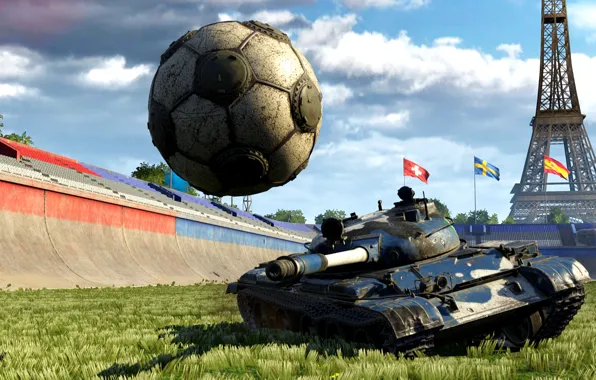 Grass, abstraction, background, victory, the ball, art, blow, tank