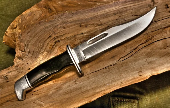 Picture weapons, knife, log