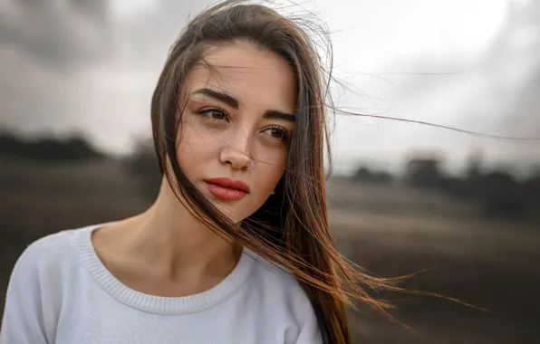 Picture model, portrait, brown hair, beauty, bokeh, Sena S., Semih Palanci