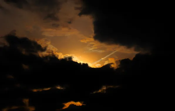 Summer, the sky, the sun, clouds, Sunset, the evening, June