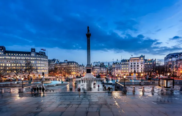 The sky, clouds, lights, people, England, London, home, the evening