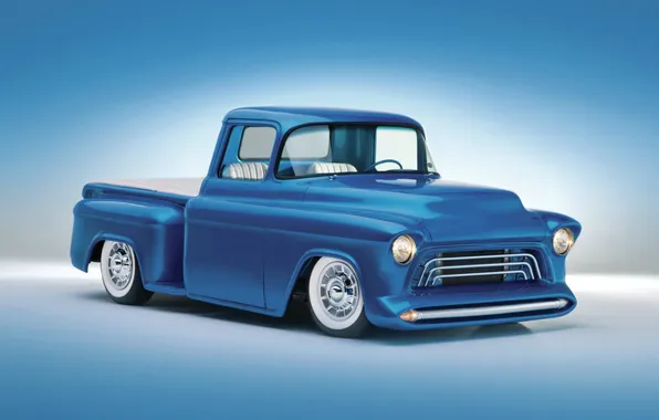 Picture Classic, Blue, Truck, 1955