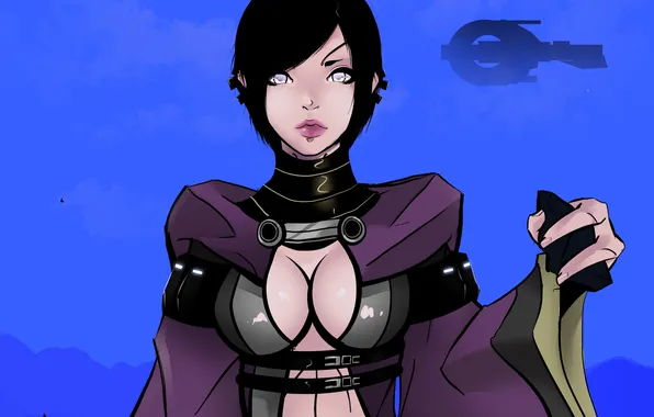 Chest, girl, mass effect, tali, quarian, Glubinny Zorah nar Rayya