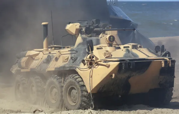 Gun, weapon, sand, landing, 8x8, armored, Russian, infantry