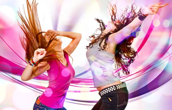 Picture color, girls, bright, dance, Dancing girls