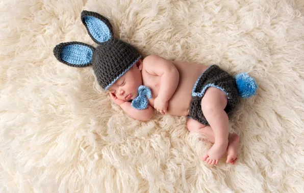 Children, photo, hat, sleeping, baby