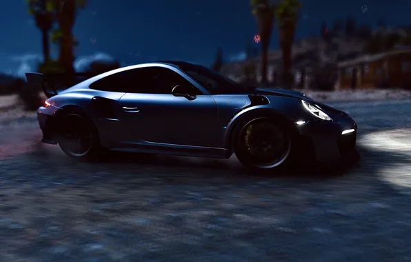 HDR, Porsche, Light, Night, Game, UHD, Xbox One X, Porsche 911 GT2 RS