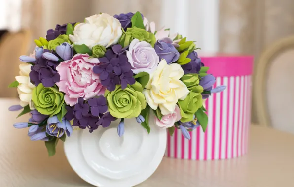 Box, roses, vase, Elena Kharichkina