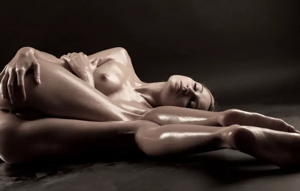 Green, forest, Nature, Breasts, trees, nipples, stretch, beautiful