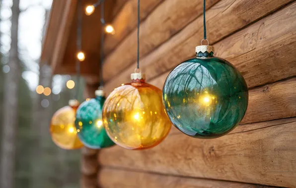 Roof, balls, light, house, wall, balls, yellow, green