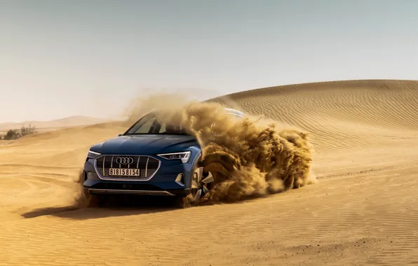 Sand, blue, Audi, E-Tron, 2019