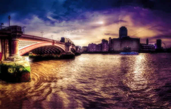 The city, London, Blackfriars Bridge