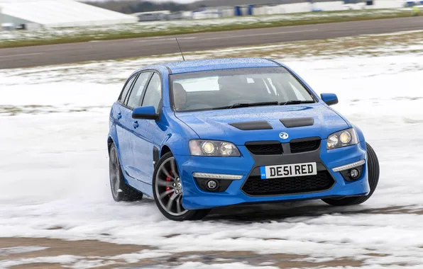 Winter, Blue, Snow, Machine, The hood, Skid, Vauxhall, VXR8