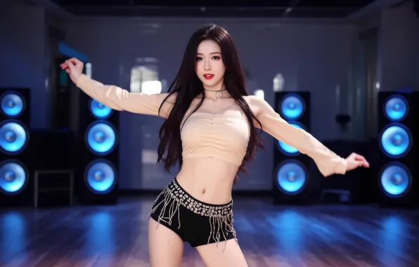 Girl, scene, dance, Chinese, Asian, long hair