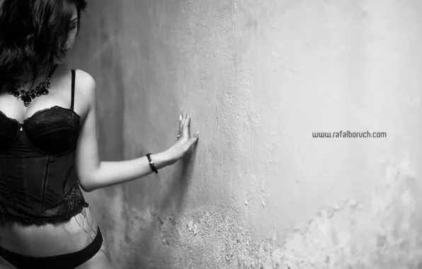 Chest, girl, sexy, tenderness, panties, hand, b/W, linen