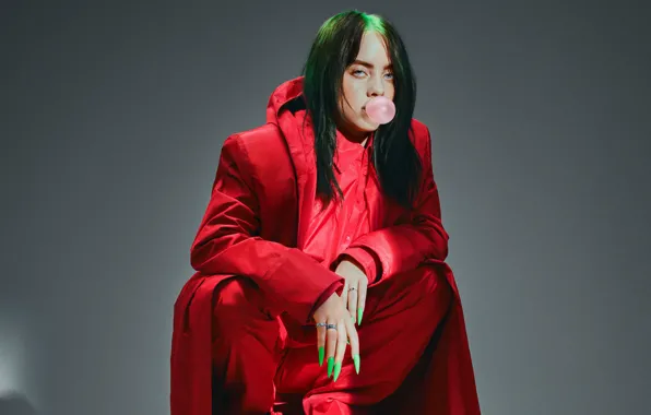 Ball, ring, sitting, nails, gum, Billie Eilish, Billy Iles