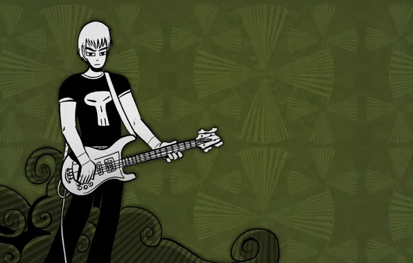 Picture abstraction, music, smoke, dude, rock, electric guitar