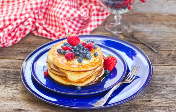 Berries, raspberry, food, blueberries, strawberry, pancakes, food, cakes