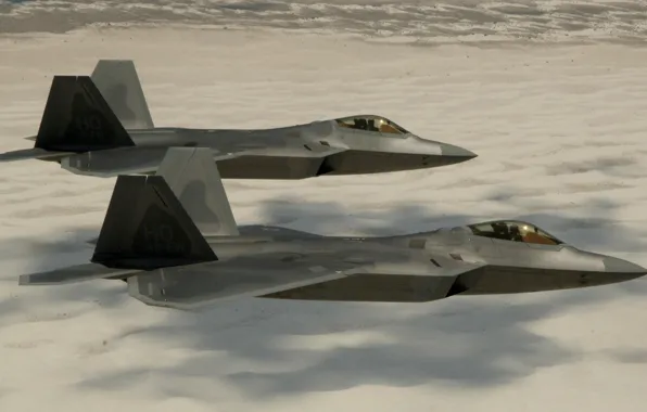 Picture Sand, Photo, Desert, Flight, Fighter, Height, Raptor, F-22