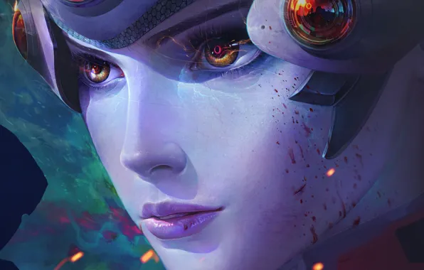 Figure, The game, Lips, Face, Eyes, Blizzard, Art, Art