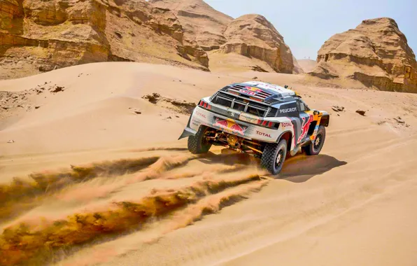 Sand, Mountains, Sport, Speed, Stones, Race, Hills, Peugeot
