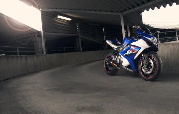 Picture blue, motorcycle, suzuki, Blik, front view, bike, blue, Suzuki