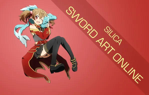 Download Sword Art Online: Silica with her dragon, Pina Wallpaper |  Wallpapers.com