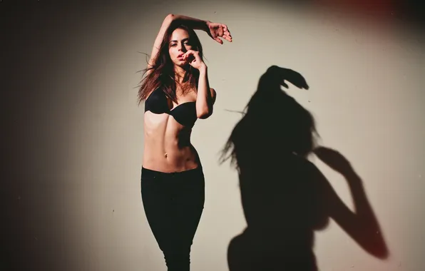 Girl, background, shadow