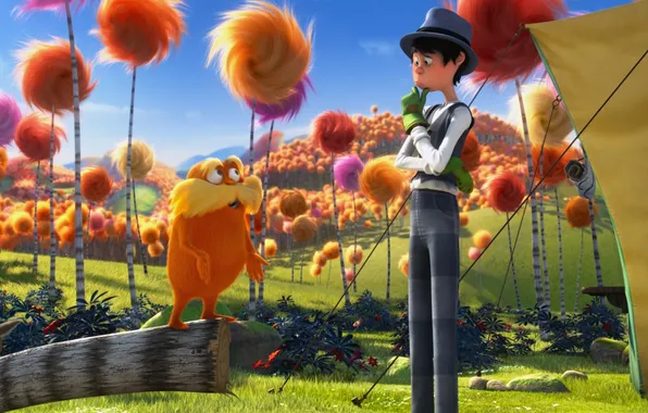 Picture cartoon, surprise, the conversation, The lorax