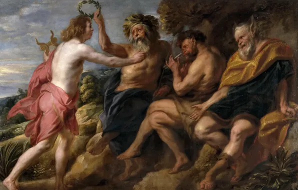 Picture, mythology, Apollo Winning Pan, Jacob Jordaens
