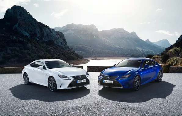 White, blue, Lexus, Lexus, F-Sport