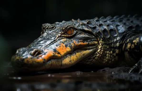 Look, face, crocodile, AI art, neural network
