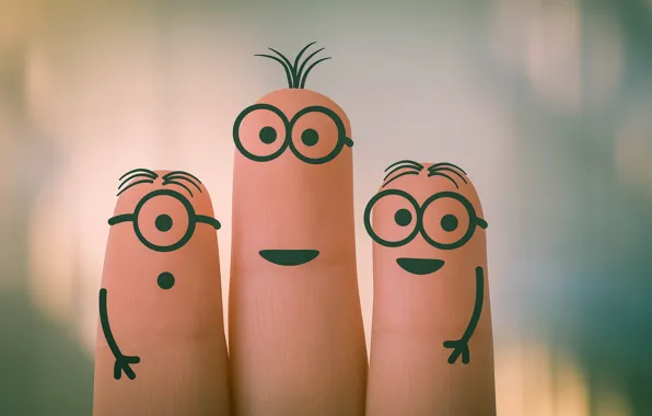 Picture fun, fingers, humour, minions