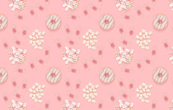 Picture background, pink, texture, Candy, Donut, Consumption
