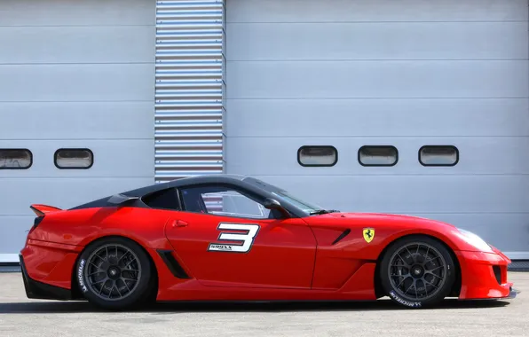 Red, profile, Ferrari, 599